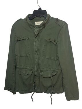 Daniel Rainn sage green utility jacket with zip and snap details